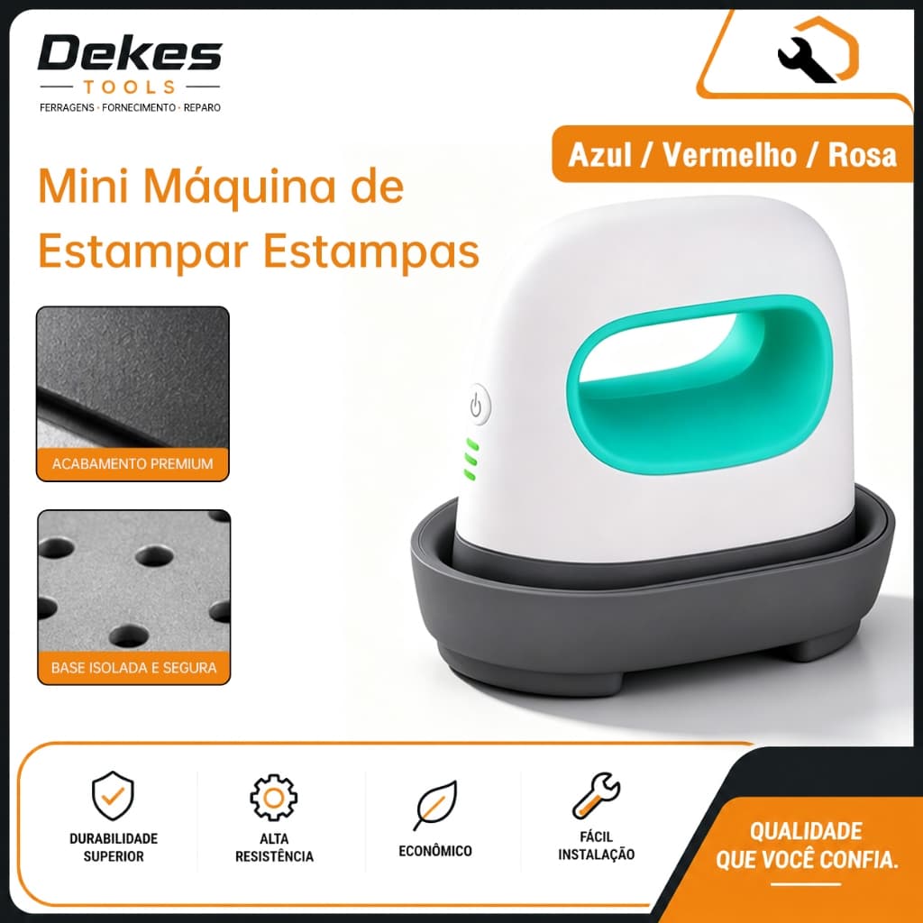 Dekes Mini Prensa Térmica Portátil Sublimação Transfer 110v/220V Vermelho Mecolour