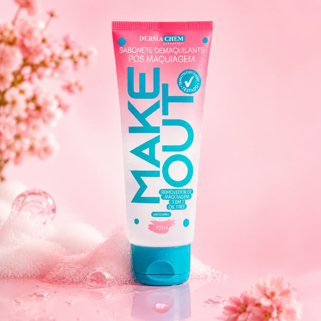 Sabonete Make Out Demaquilante Dermachem 3 em 1 Remove Maquiagem Limpeza Profunda 100ml