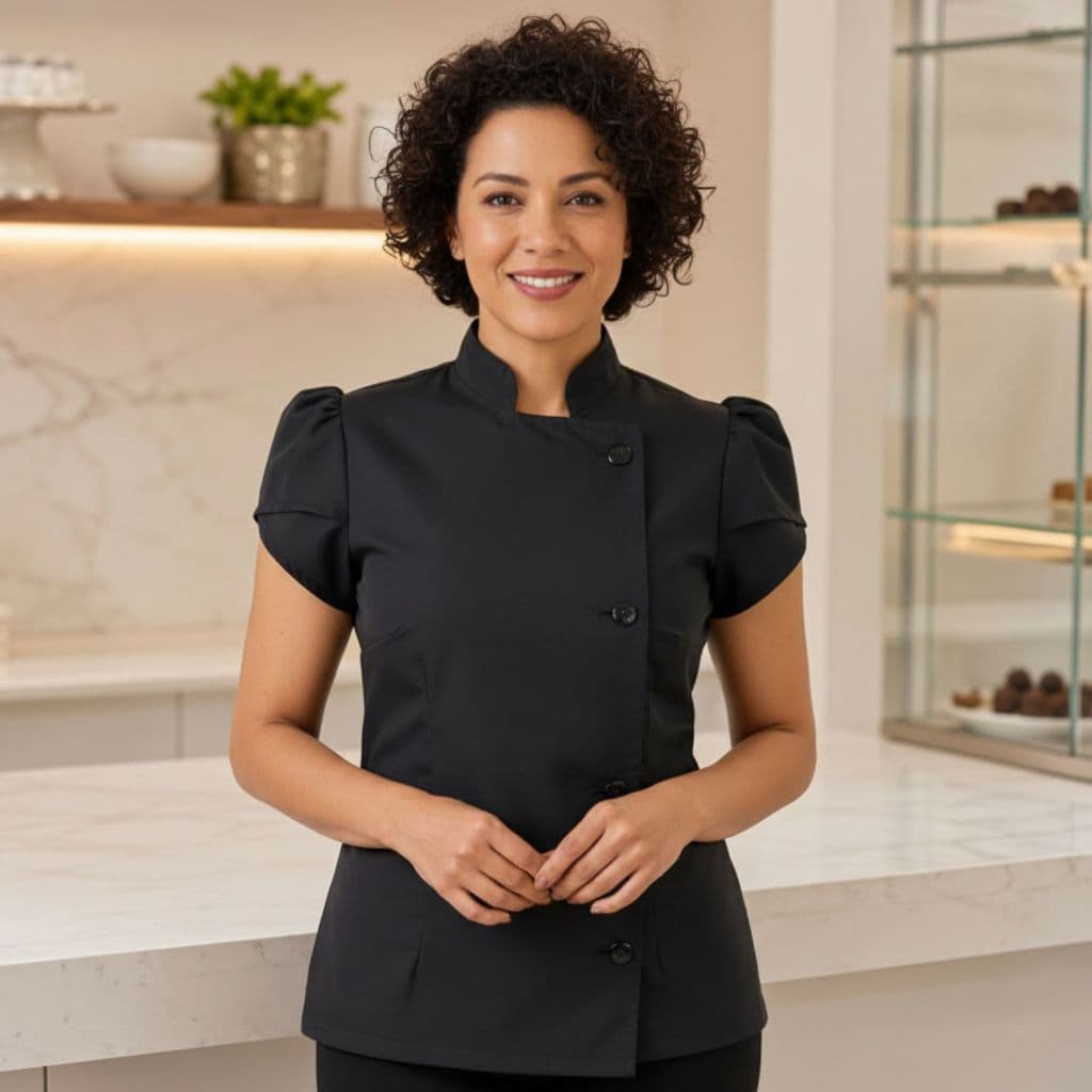 Dolma Chef Feminino Uniforme Chef Gabardine 100% Poliéster Confortável Restaurante