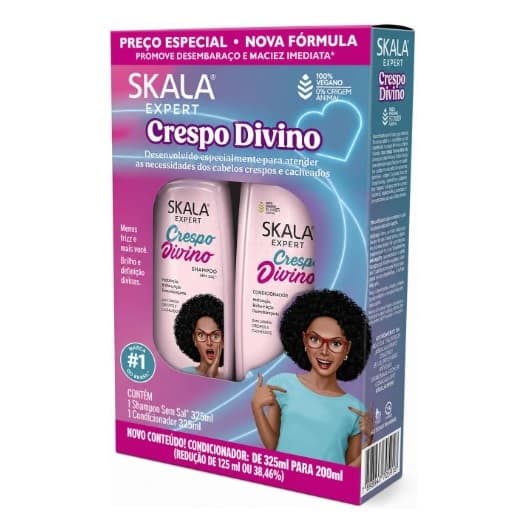KIT SHAMPOO 325ML + CONDICIONADOR 200ML CRESPO DIVINO SKALA