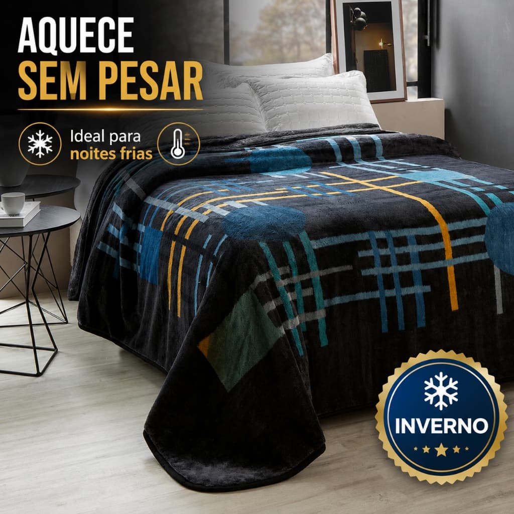 Cobertor Casal e King Jolitex Antialérgico Kyor Plus 1,80x2,20m - 2,20x2,40m