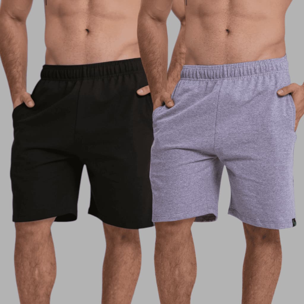 KIT 2 Bermudas Shorts Moletom Flanelado Masculino Elástico bolsos PMGGG Casual Academia