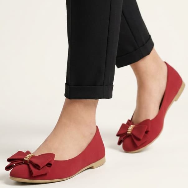 Sapato Sapatilha Feminina Bico Redondo Detalhe Laço Strass Casual Conforto Lançamento Moda Elegancia Luxo
