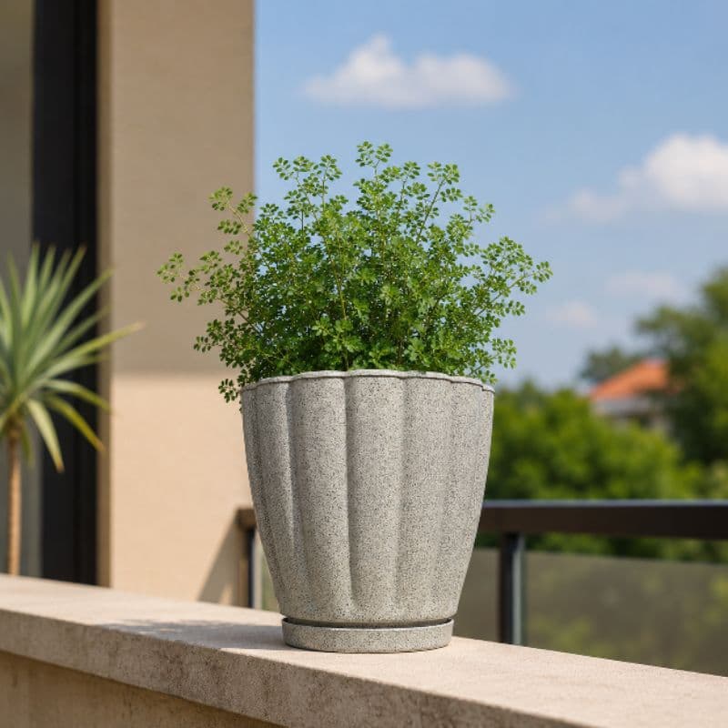 Vaso Pequeno para Plantas Cachepô Romano com Prato Coletor Resistente Impermeável Decorativo