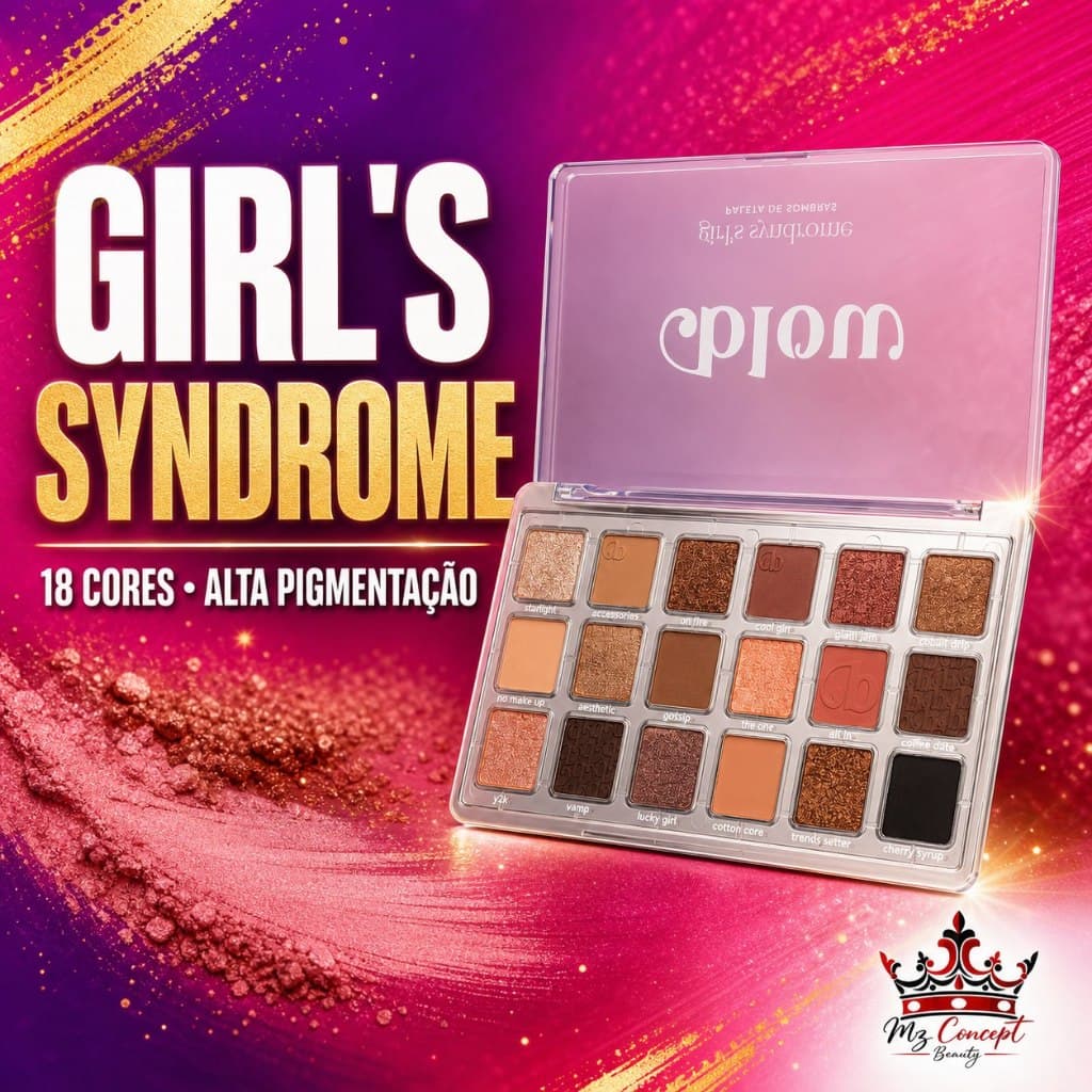 Paleta Sombras Ruby Rose Girls Syndrome HBE2206 18 Cores Alta Pigmentação