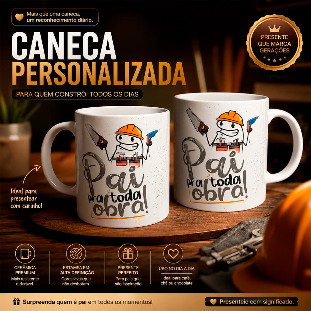 Caneca Personalizada Pai pra toda obra