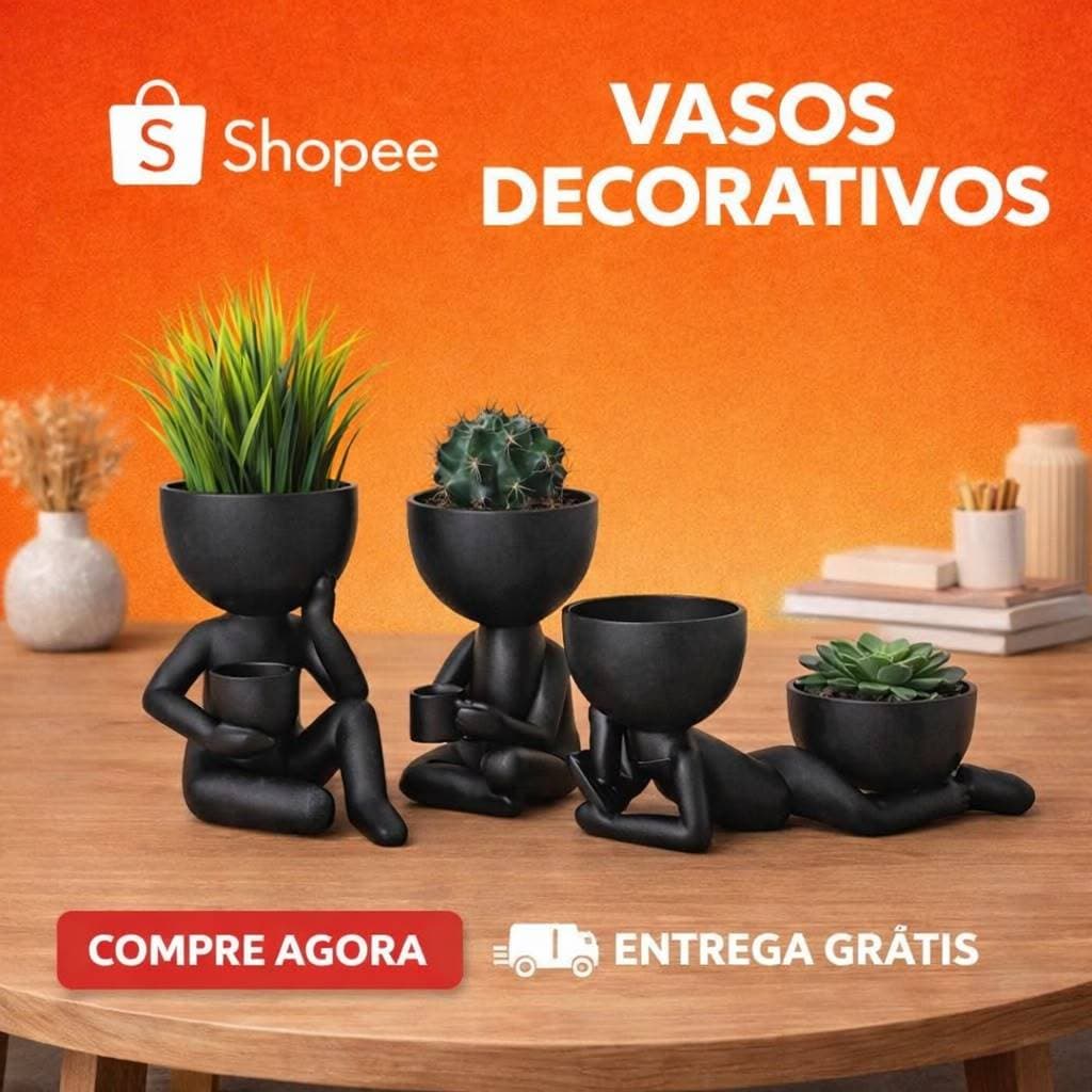 Kit 4 Vasos Robert – Design Criativo e Estilo Moderno para Casa, Escritório e Ambientes Sofisticados