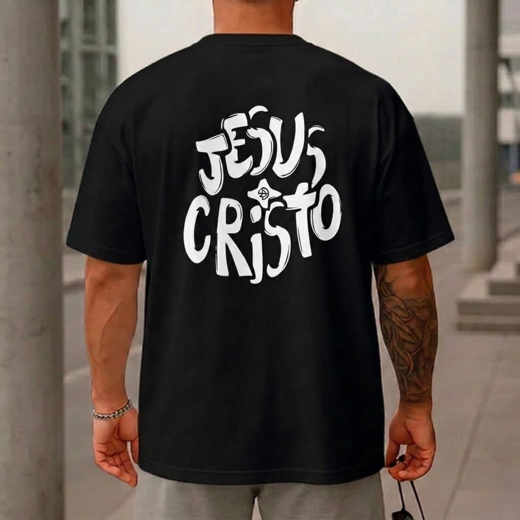 Camiseta Camisa Blusa Oversized Streetwear Religiosa Jesus Cristo 100% Algodão Premium Promoção