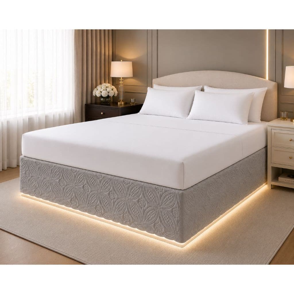 Saia Cama Colchão Box Boxer Marie Matelado Casal Queen King Elegante Luxo