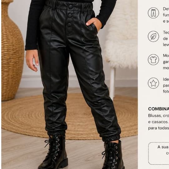 Calça Corino Fake Meninas 02 ao 10