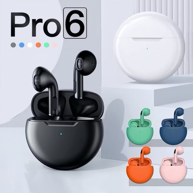 Air Pro 6 TWS Fones De Ouvido Sem Fio Com Fone Bluetooth Esportivo