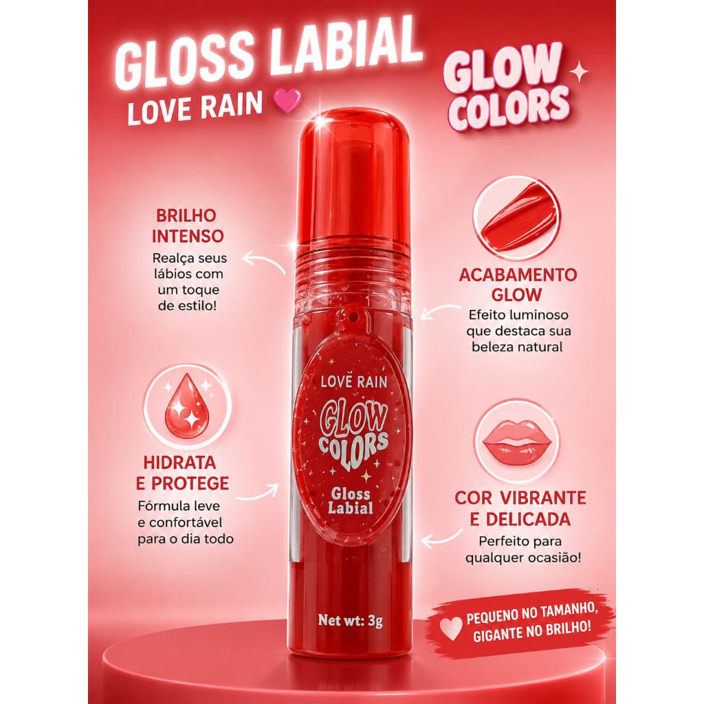Lip gloss labial com espelho