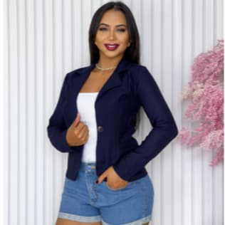 Blazer Feminino, Fashion, Alta Costura, 1 Botão