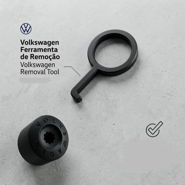 Chave Instalação/Remoção Capas Parafuso Rodas Volkswagen Golf Gol Polo Virtus Tcross Nivus Fox