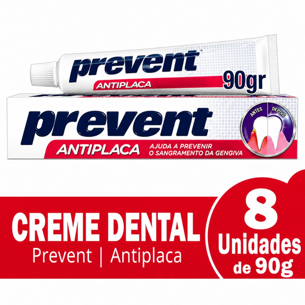 Kit 8 Creme Dental Prevent Antiplaca Com 90g