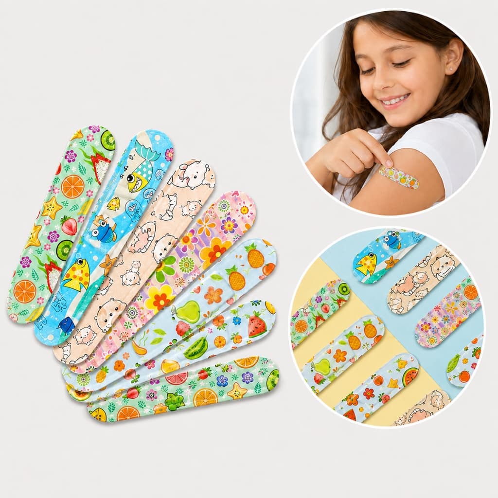 120 Curativos Infantis Criança Tipo Band-aid Adesivo Cartoon Impermeável