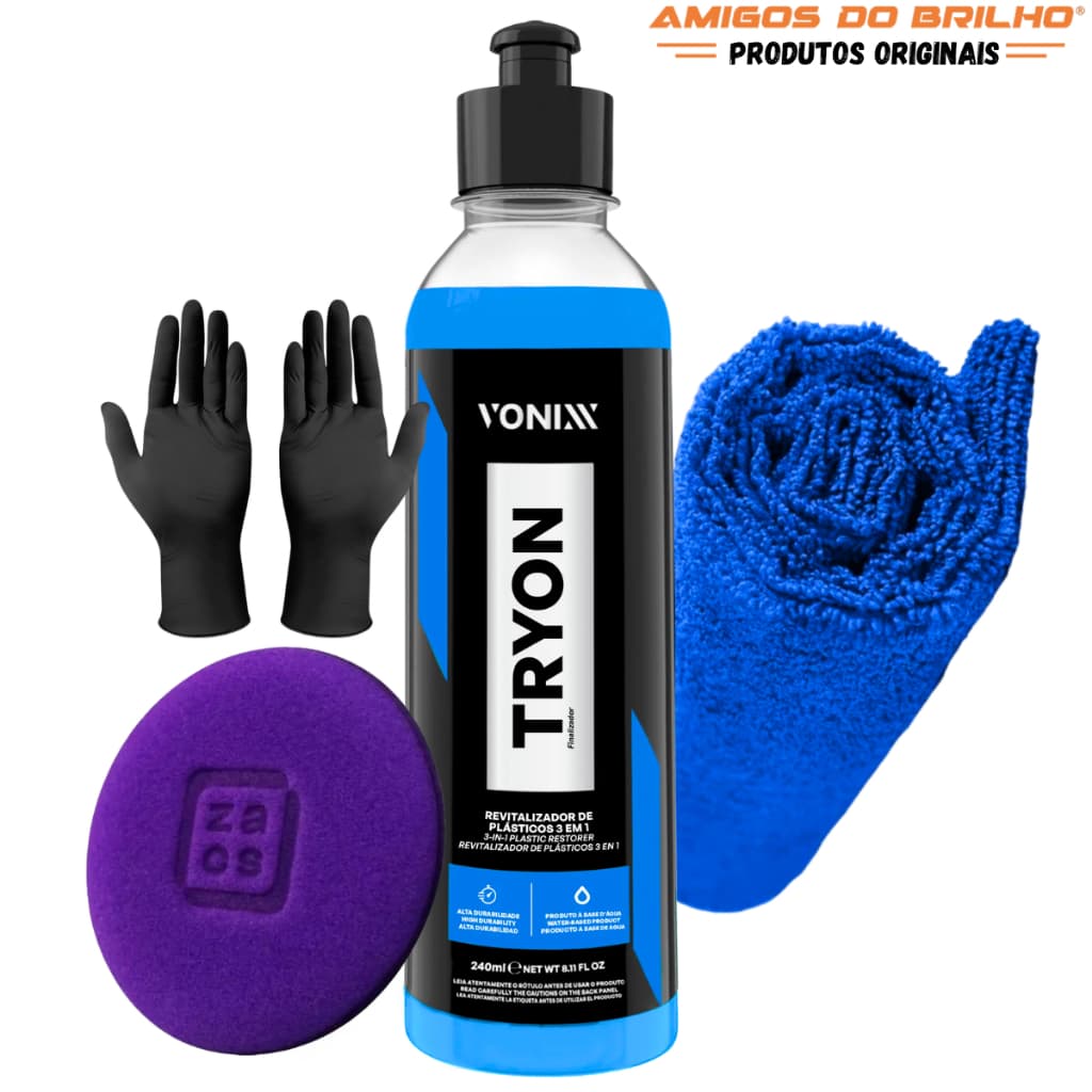 Kit Revitalizador De Plásticos Vonixx Tryon 240ml 3 Em 1