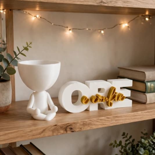 LETREIRO ORE E CONFIE + VASO DECORATIVO