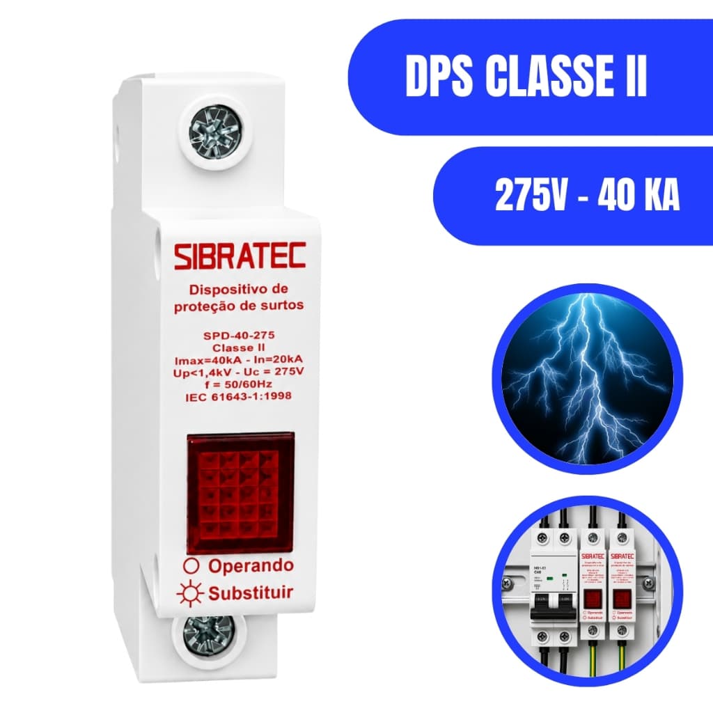 Dps Protetor De Surto Classe 2 1p 40ka 275v
