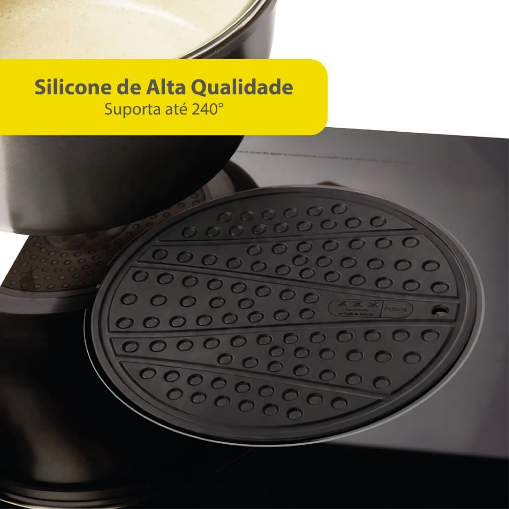 Protetor Silicone Atóxico Fogão Indução Naxos - Antiderrapante - Resistente até 240°C - Kit com 2 e 4 unidades