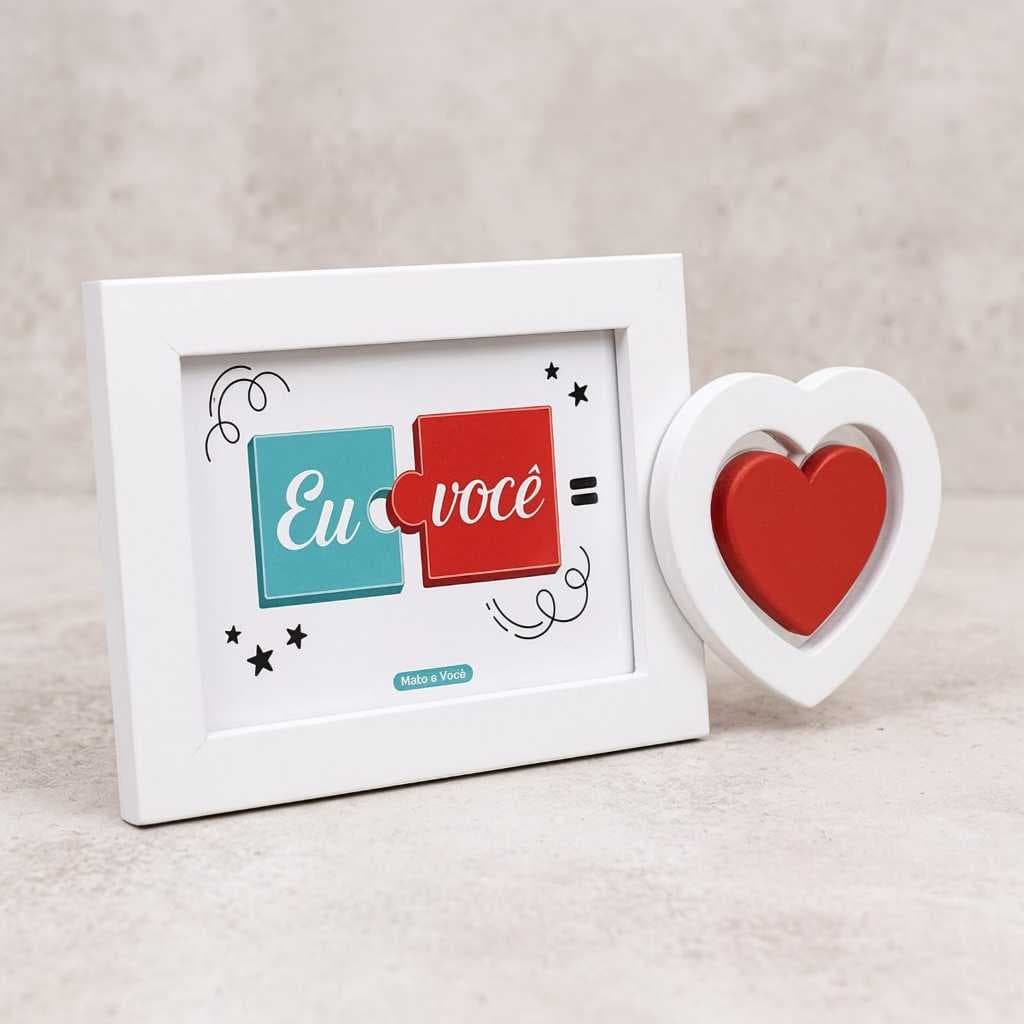 Porta Retrato Coração Giratório - Plástico Resistente, Design Moderno, Ideal para Presentes