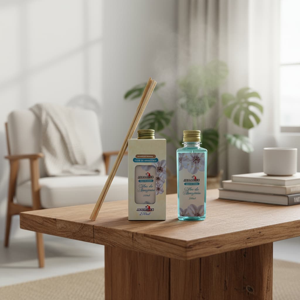 Difusor Ambiente Difusores De Aromas Flor Da Amazônia Com 06 Varetas Sala Quarto Banheiro