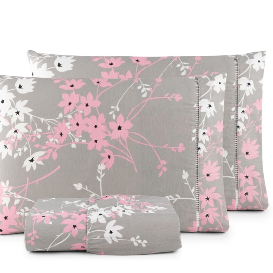 Lençol Solteiro 2 Peças 180 Fios 100% Algodão Estampado 30Cm altura box
