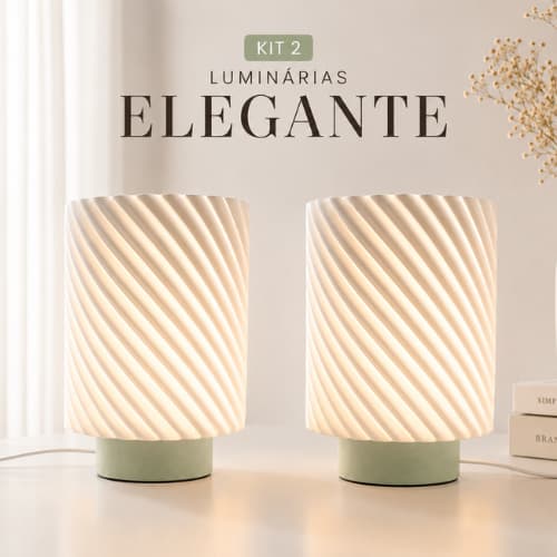 Kit 2 Luminarias Decorativa de Mesa Espiral - Toque Moderno e Aconchegante para Quarto, Sala ou Home Office