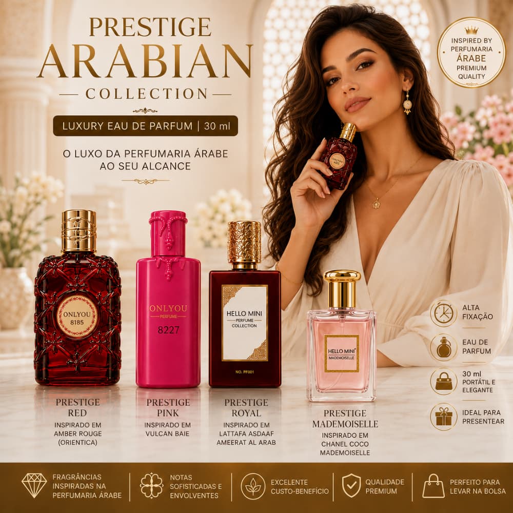 Perfumes Femininos Eau de Parfum 30ml | Alta Fixação | Inspirados em Perfumes Árabes e Importados