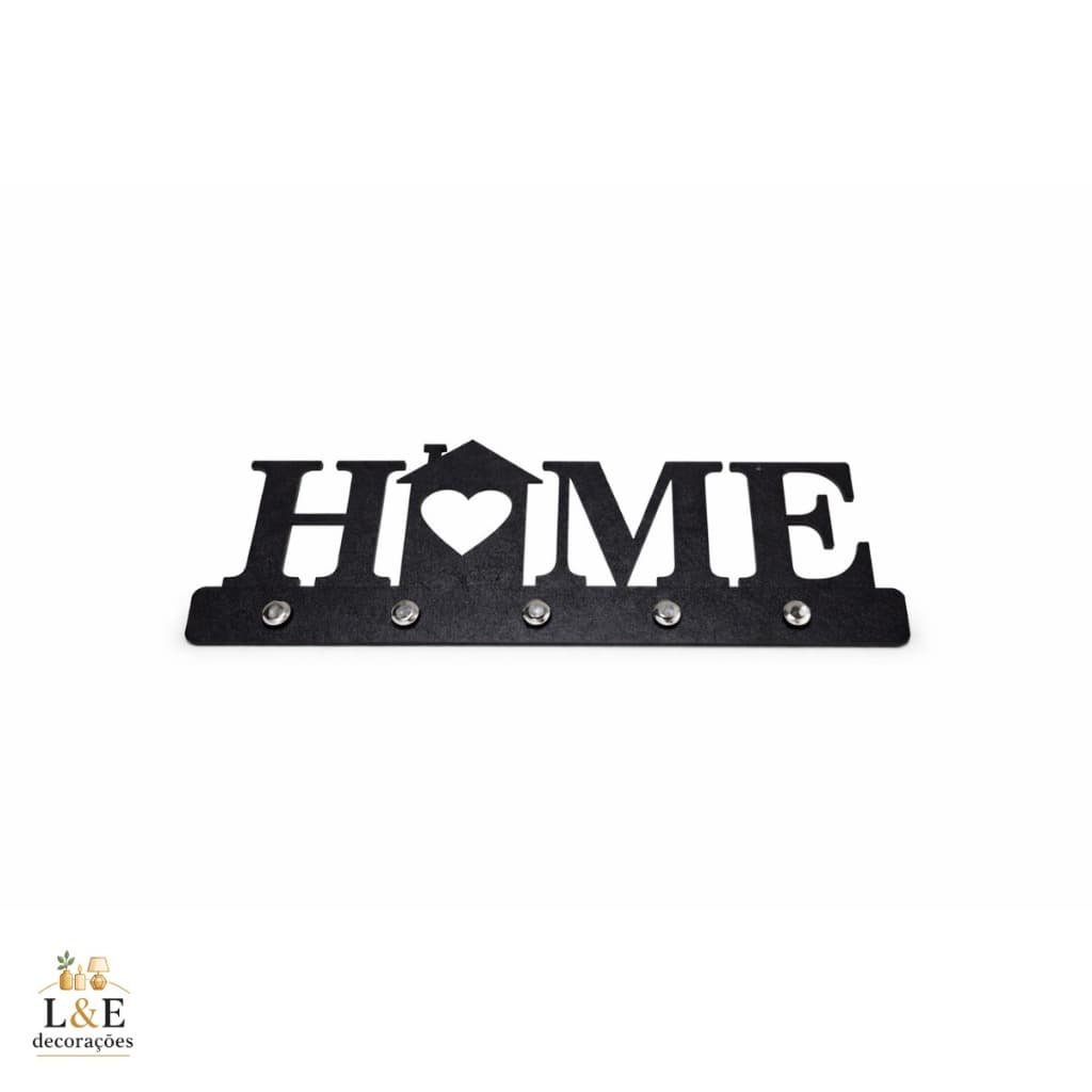 Porta Chaves Chaveiro HOME MDF Organizador Parede Cinco Ganchos multiuso Decoração Entrada