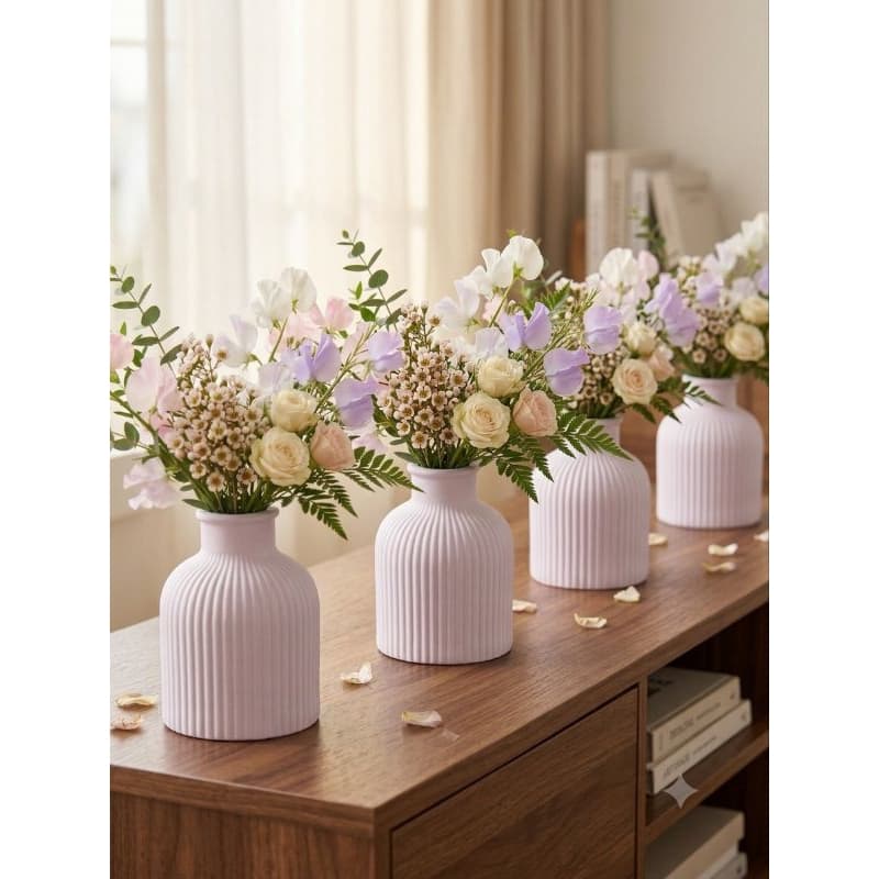 kit 15 garrafinhas roxa de gesso não acompanha flores para casamento chá revelação aniversário e eventos e decoração.