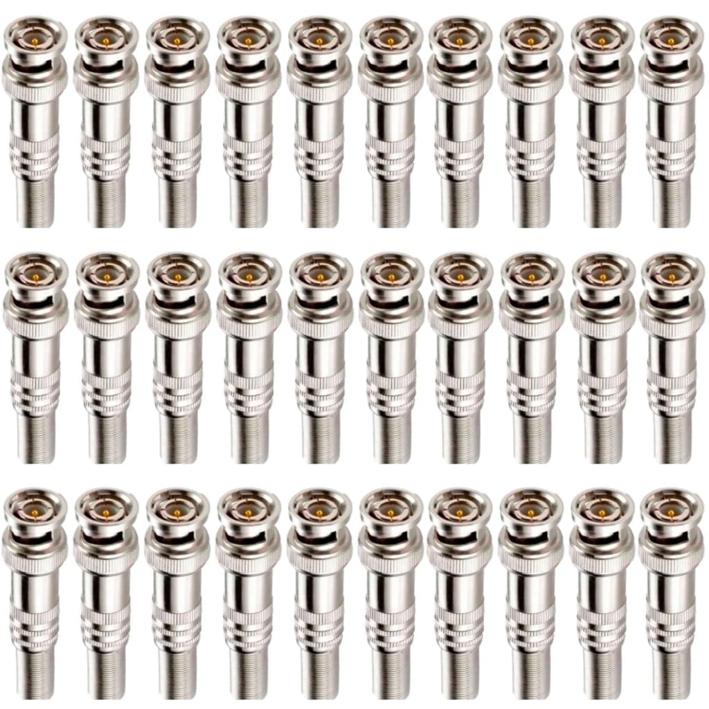 Oferta com 30 Conectores Plug Bnc Macho Com Mola De Parafuso