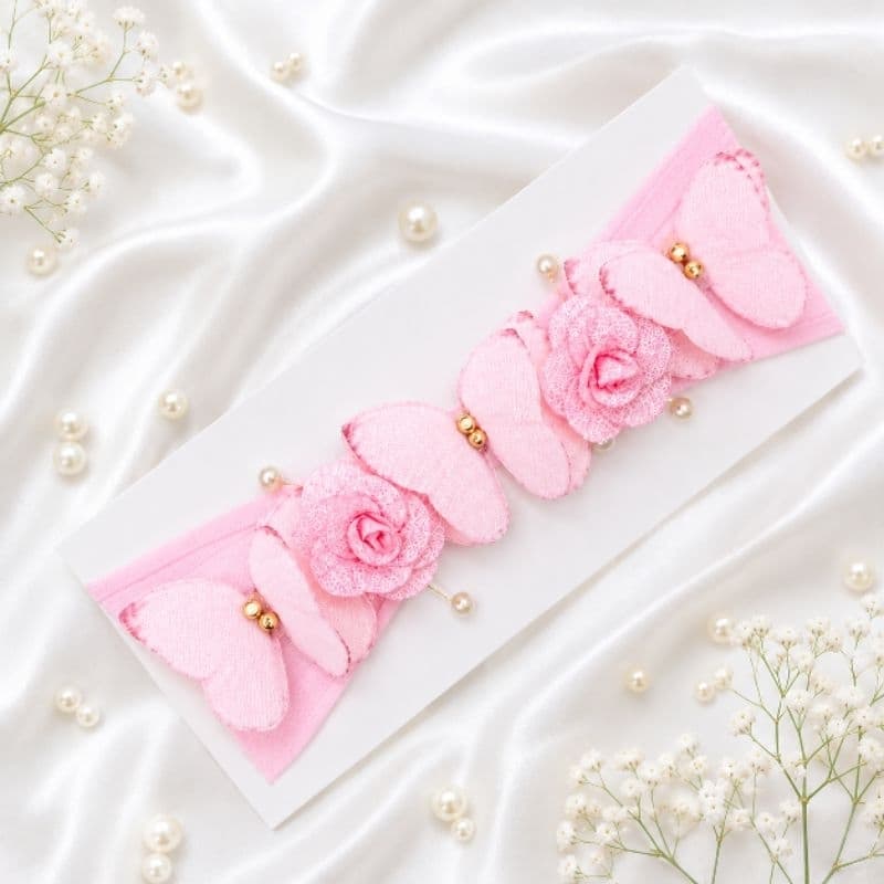✨ Tiara Jardim Encantado, Faixa de Meia de Seda larga - Tipo Turbante, detalhes delicados, saída de maternidade