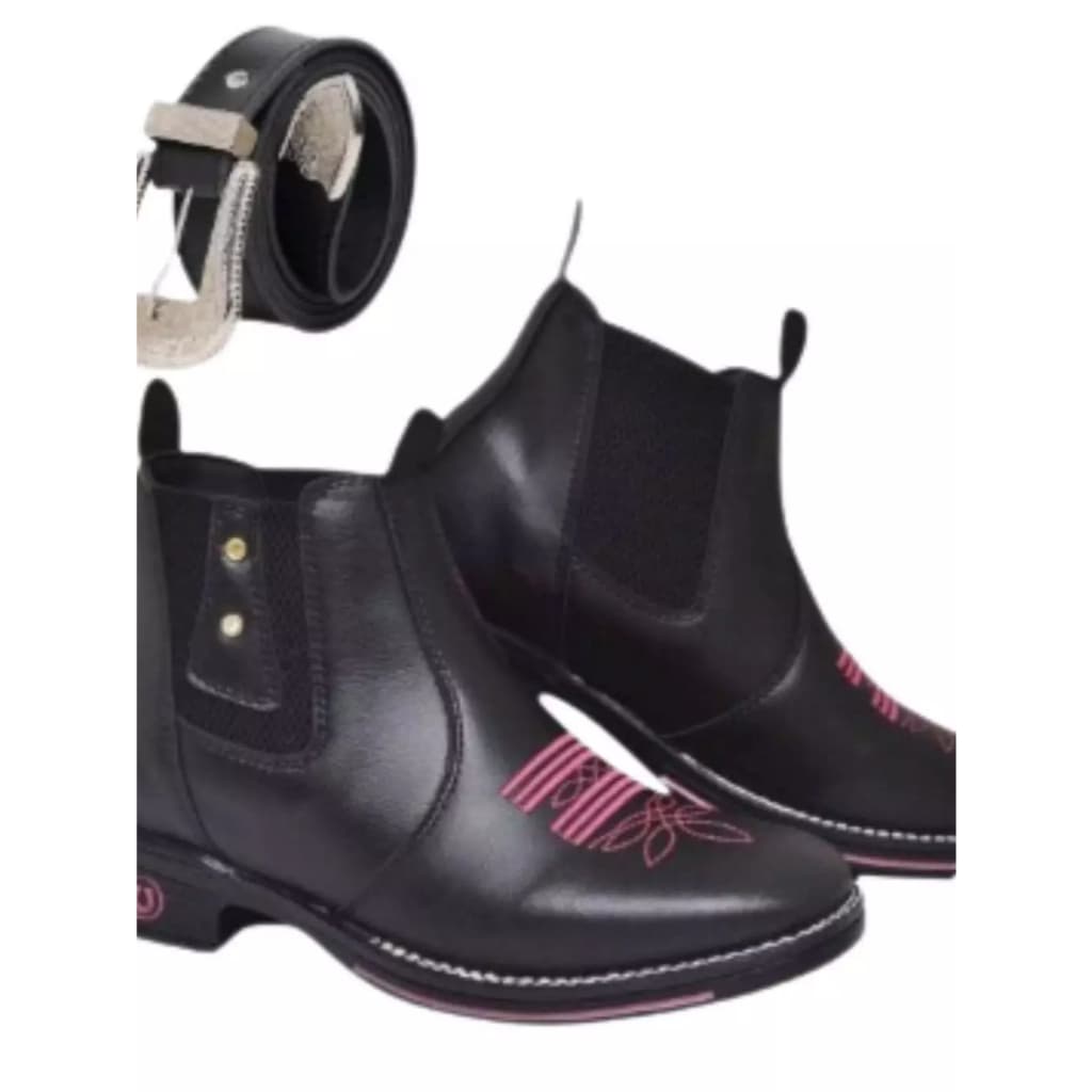 Bota Country Feminina + Cinto Country Elegante Estilo Sertanejo