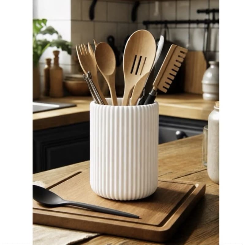 Porta Utensílios de Cozinha Decorativo Organizador Canelado
