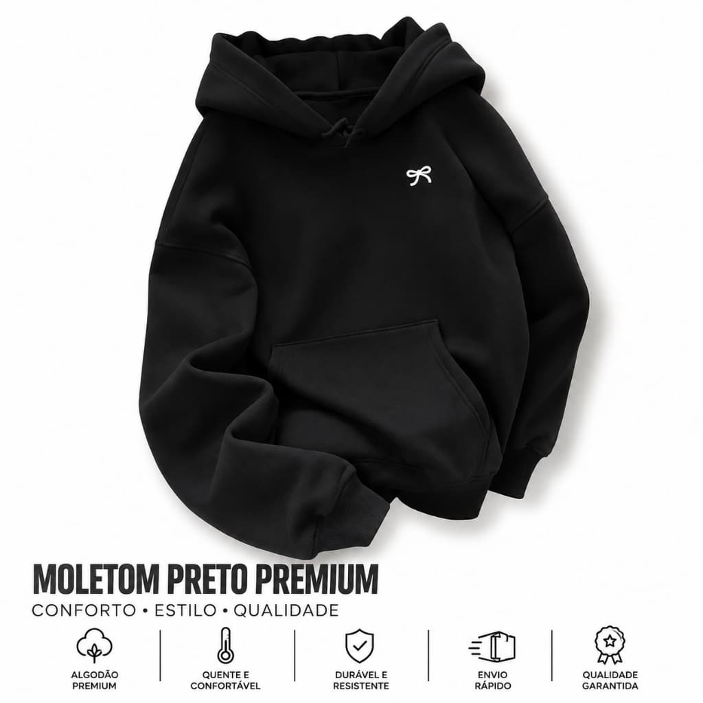 Moletom Canguru Unissex Laço Bow Coquette Com Capuz 100% Algodão Premium Blusa de Frio Feminina Masculina Casual Oversiz