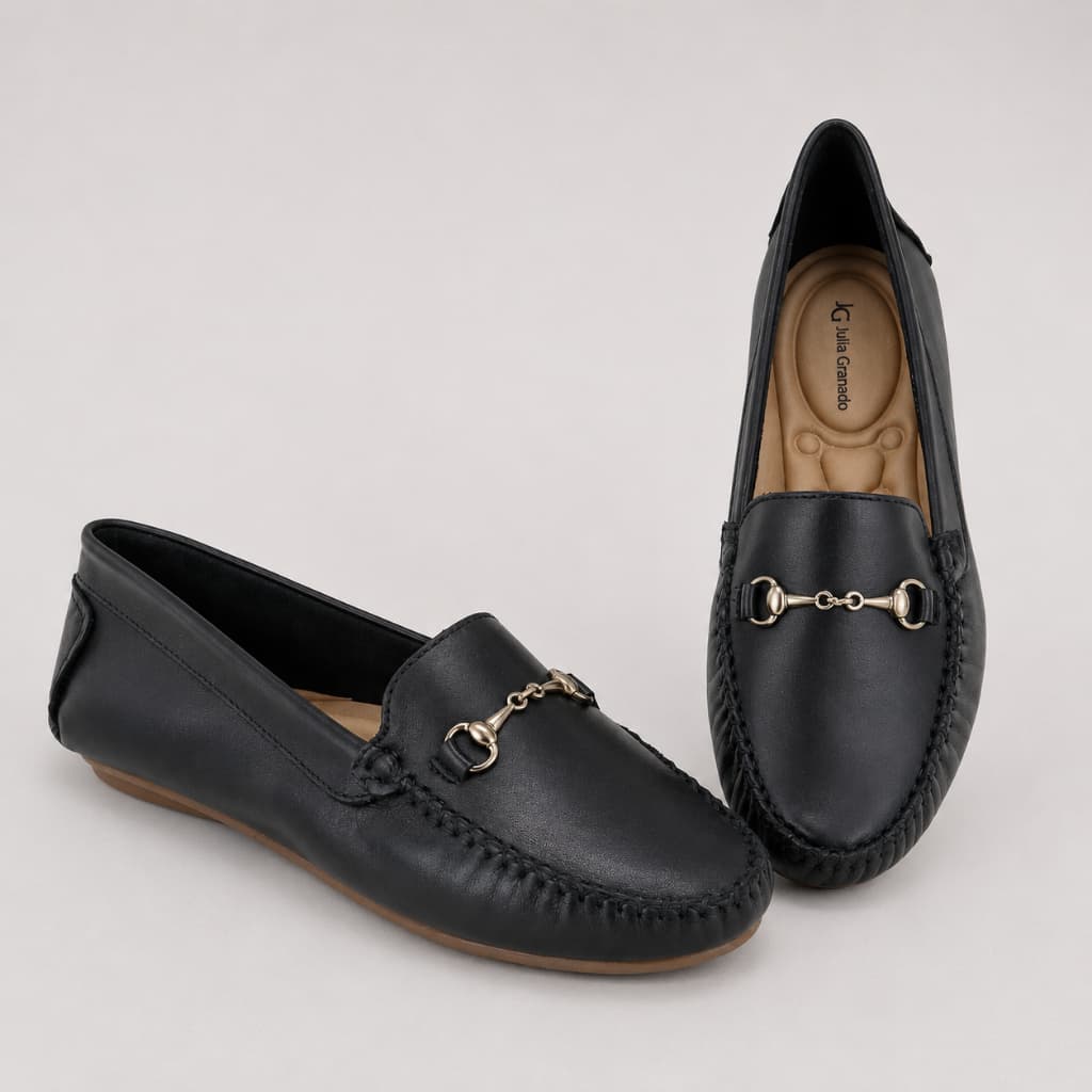 Mocassim Feminino Couro Legítimo com Fivela