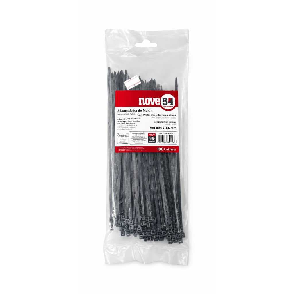 Abraçadeira de Nylon Branca 100un 140mmx2,5mm/200mmx2,5/280mmx3,6mm Lacre Enforca Gato Fixação