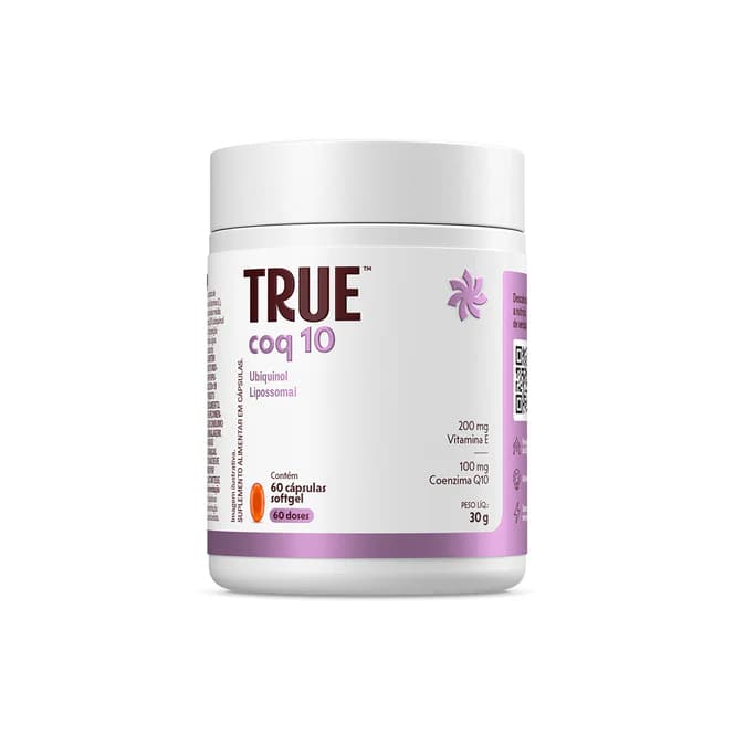 True CoQ10 Ubiquinol 60 Cápsulas Energia e Imunidade Suplemento Original Importado