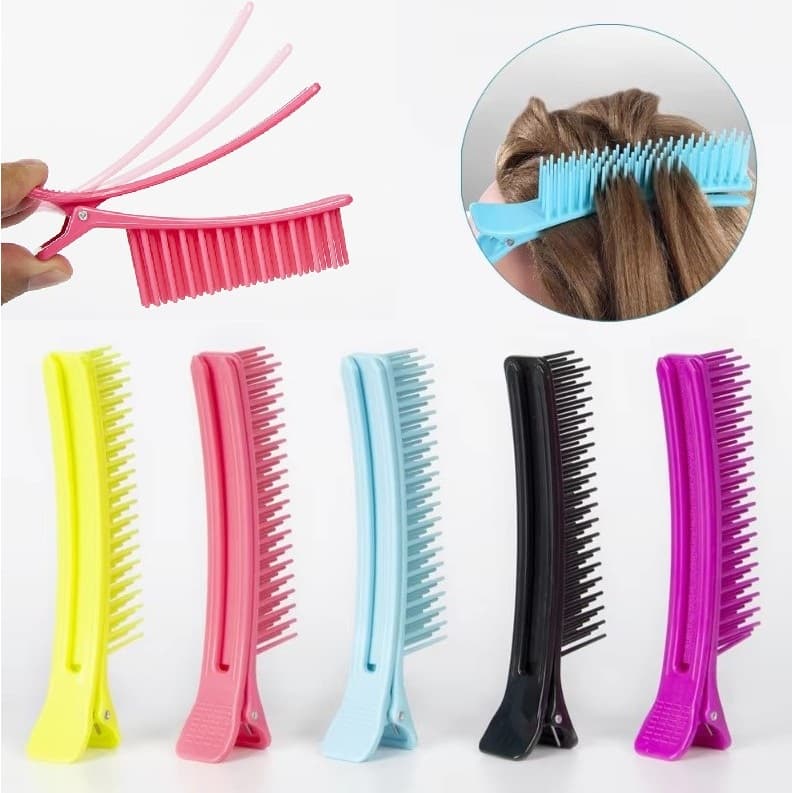 Clip Separador de Mechas com Pente Presilha Bico de Pato Profissional Cabeleireiro Luzes Mechas