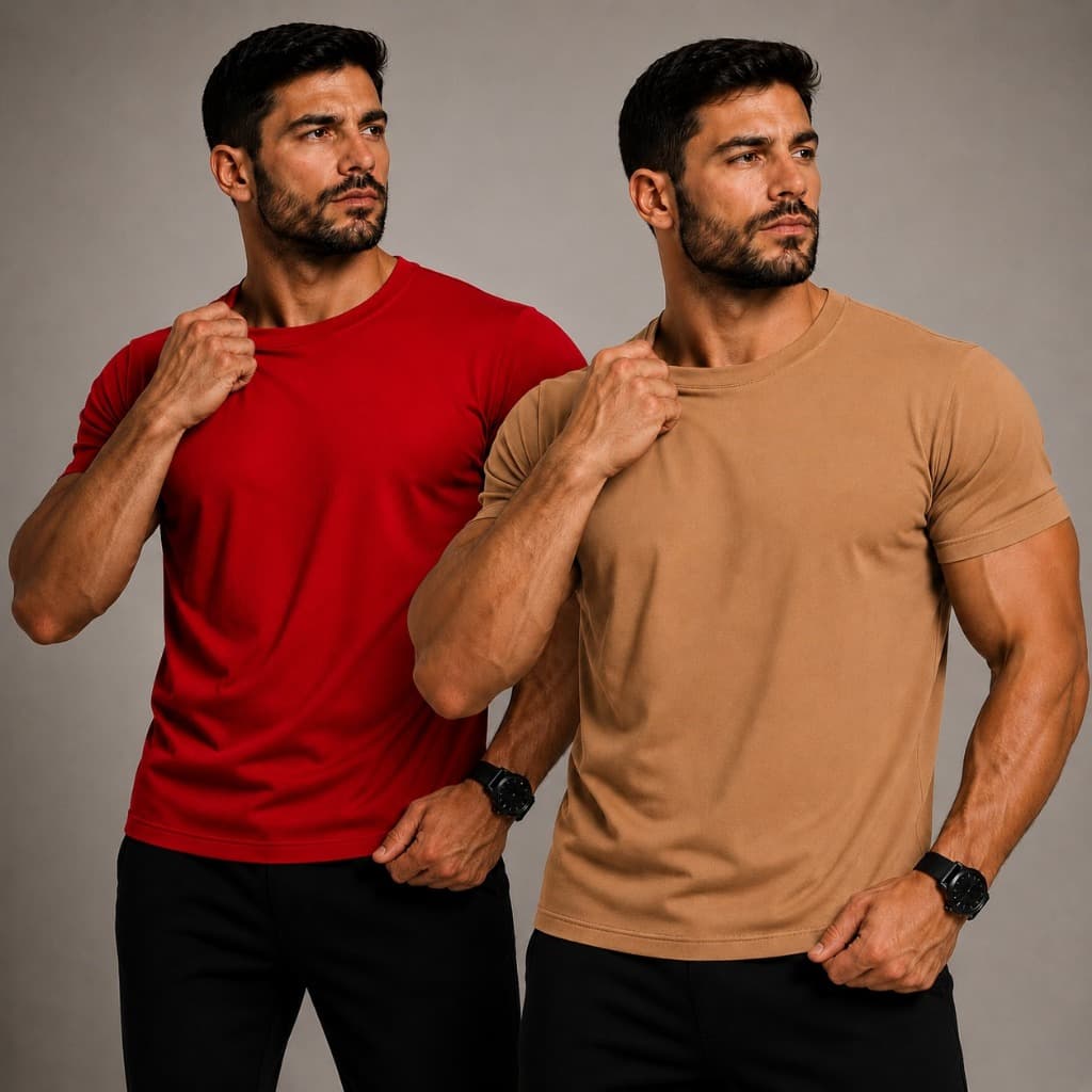 KIT 2 CAMISETAS MASCULINA HOMEM BÁSCIAS 100% ALGODÃO PREMIUM DIA A DIA LISA