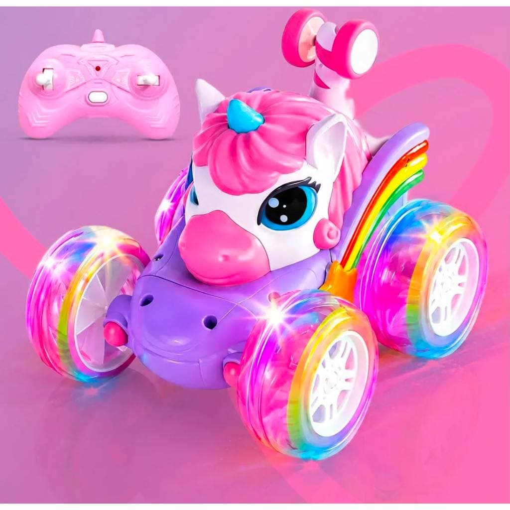 Carrinho de Controle Remoto Unicórnio 360 Brinquedos Menina Carros Giratórios