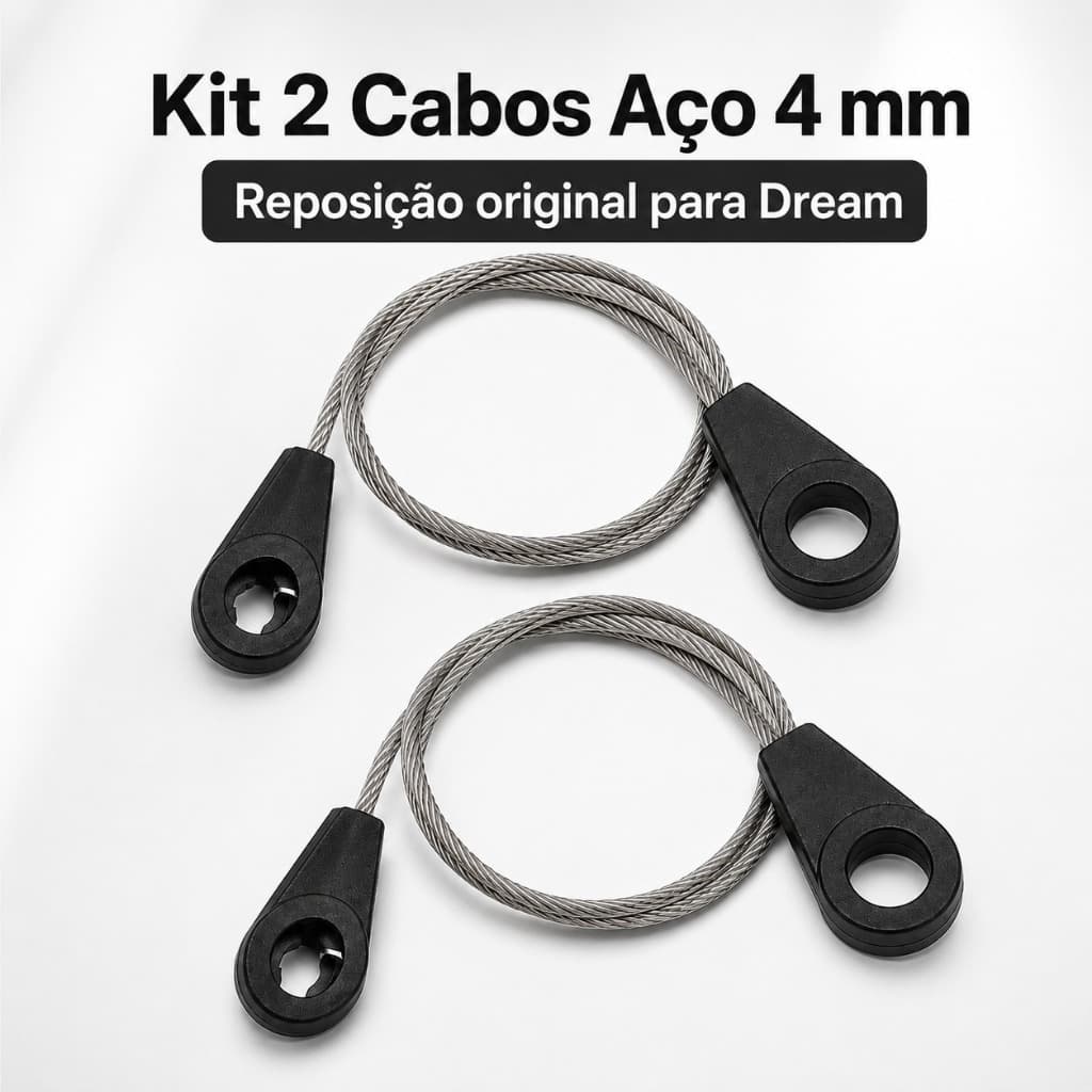 Kit 2 Cabos Aço 4mm Simulador Dream 82,3cm Só P/ Modelos Dream