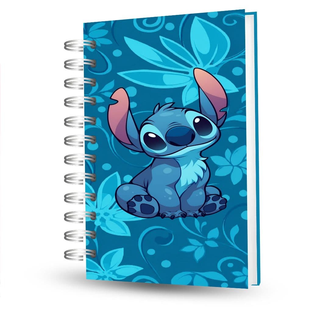 Caderno Colegial Stitch Grande Capa Dura 160 Folhas 19,5x26,5 cm | Envio Rápido