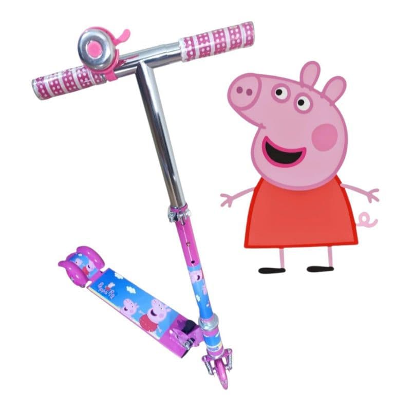 Patinete 🛴 Infantil Dobrável Metal Rosa com 📢