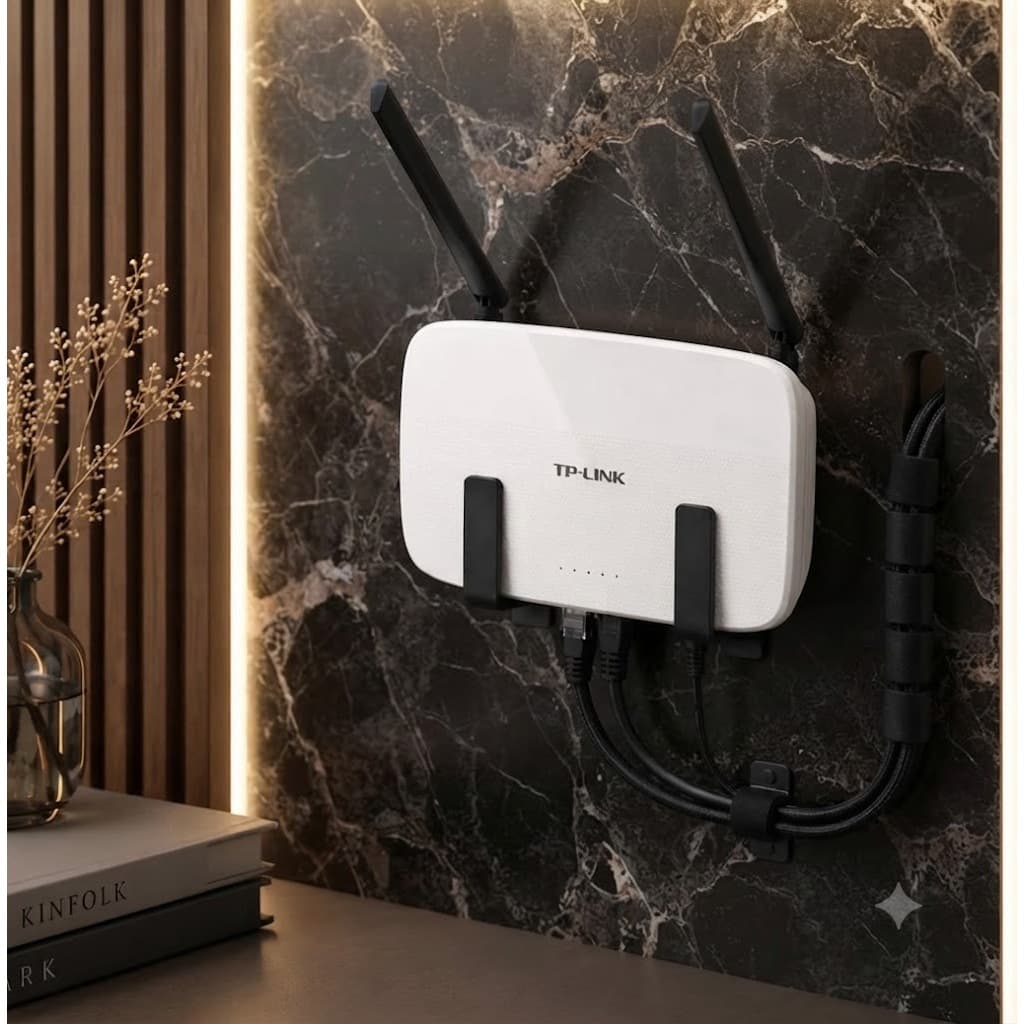 Suporte Roteador Parede Sem Furo Fita 3M Organizador WiFi Universal