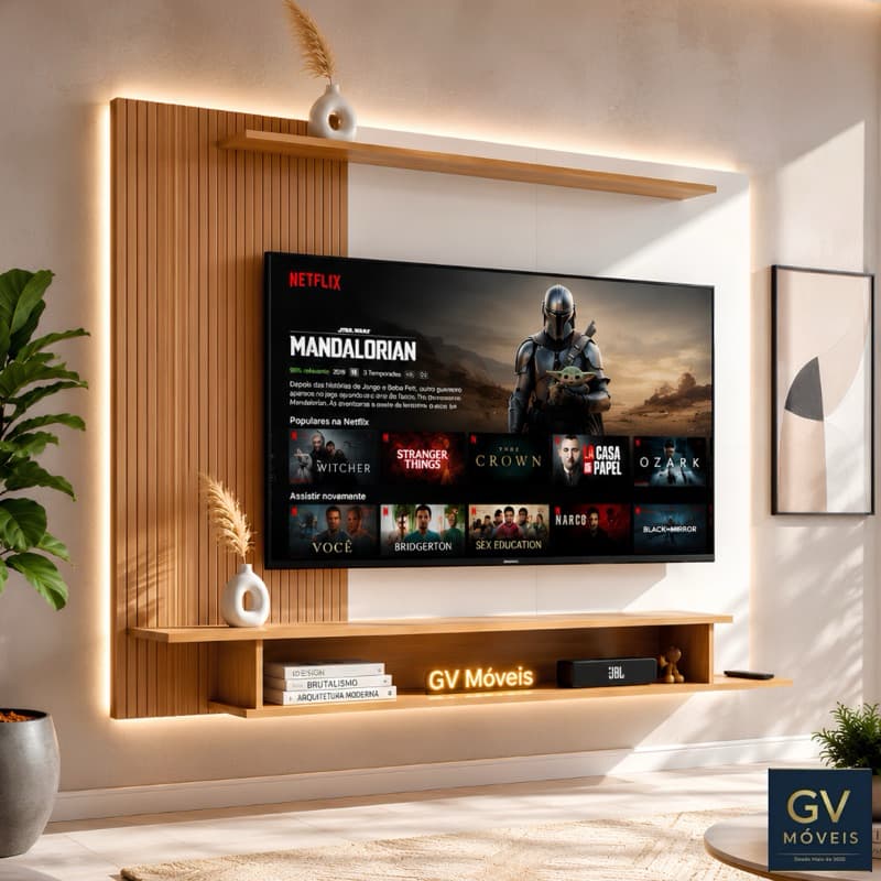 * PROMOÇÃO * Painel para TV até 55 Polegadas Itália – Design Moderno, Rack Suspenso, Ideal para Sala