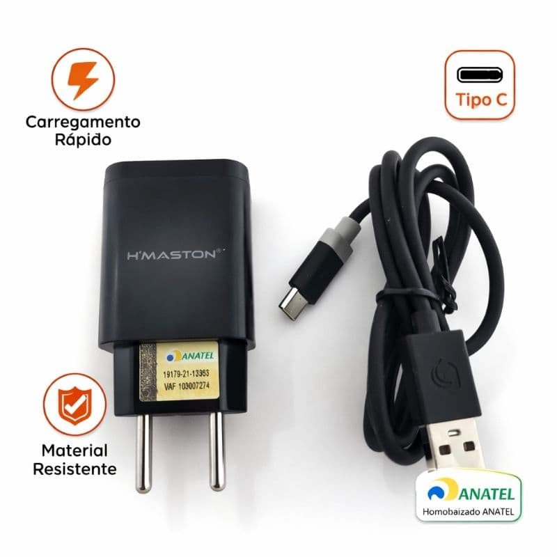 Carregador H'maston 30w de potência cabo Tipo-C