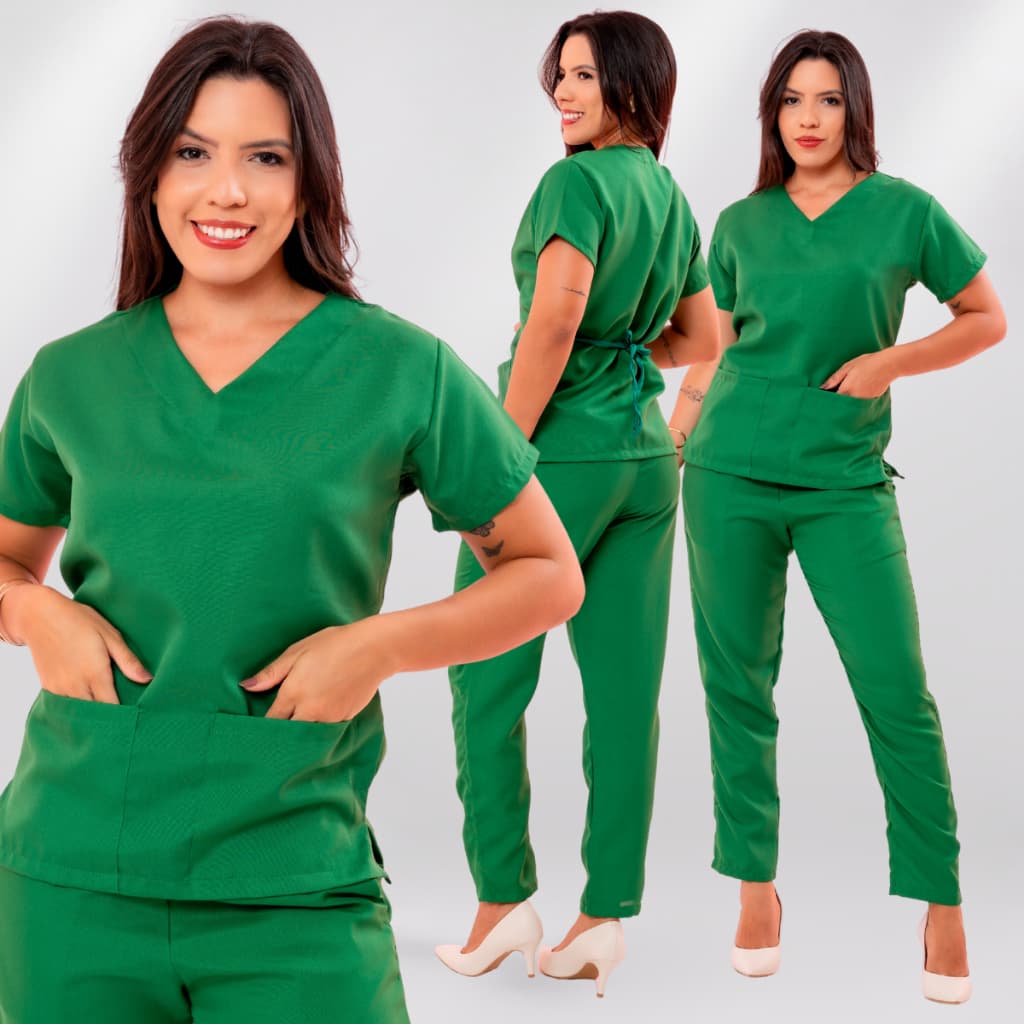 Conjunto Pijama Cirurgico Feminino Hospitalar Nao Amassa Para Clinica Estetica Odonto Enfermagem