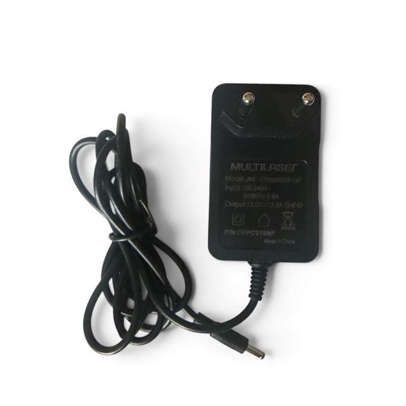 Fonte de Alimentação Multilaser 12V 2A Bivolt Automática Plug P4 5.5x2.1mm 24W
